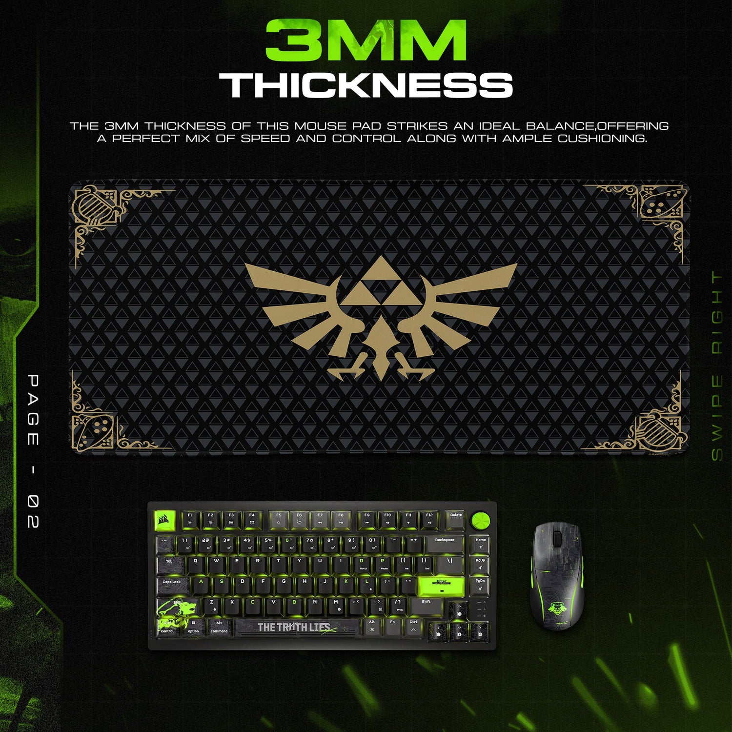 Zelda Hylian Crest Black Mouse Pad – Gaming Desk Mat Padloom