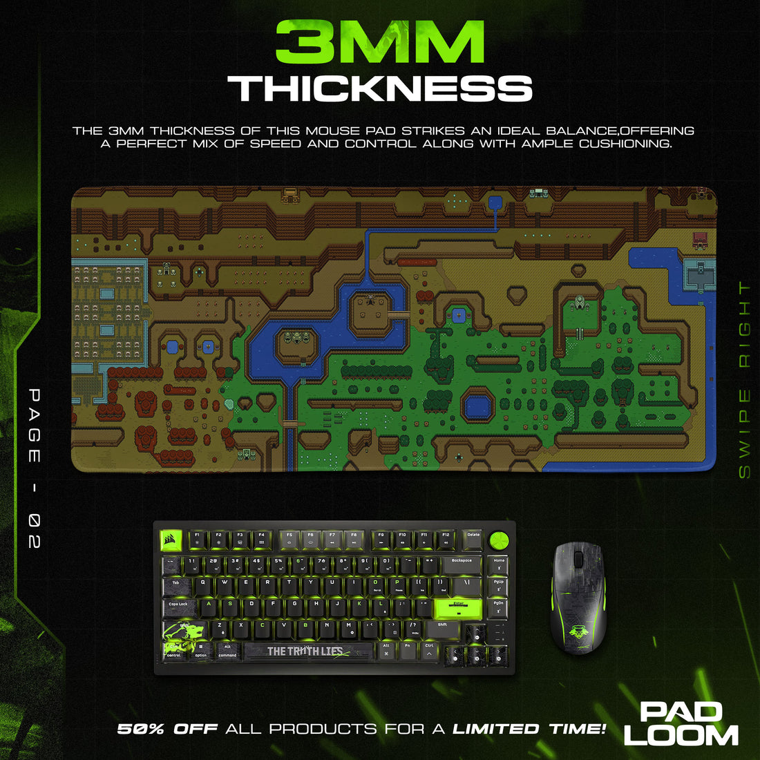 Zelda Hyrule Map Mouse Pad, Game Gamer Desk Mat