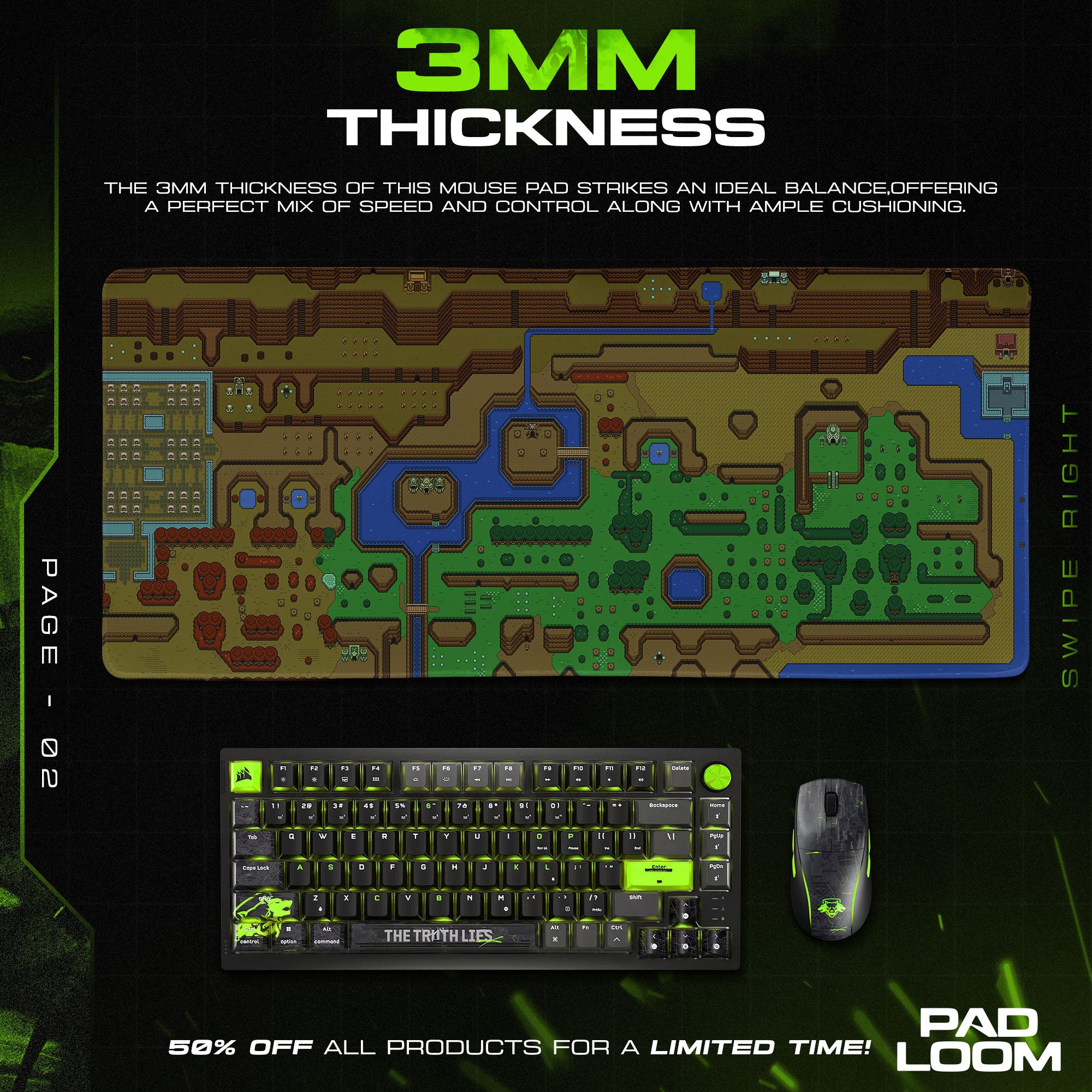 Zelda Hyrule Map Mouse Pad, Game Gamer Desk Mat