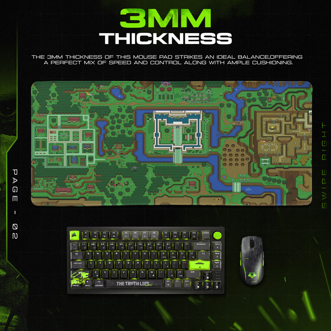 Zelda Hyrule Map Mouse Pad – Retro Gaming Desk Mat