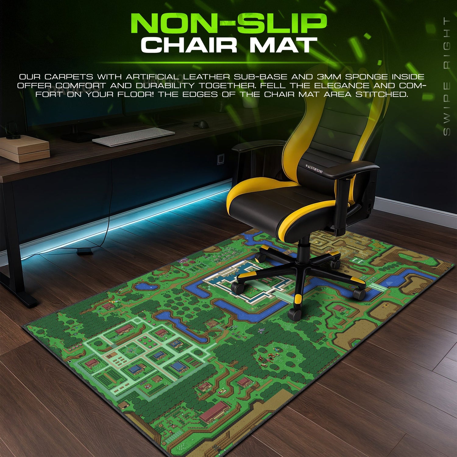 Zelda Hyrule Map Mouse Pad – Retro Gaming Desk Mat Padloom