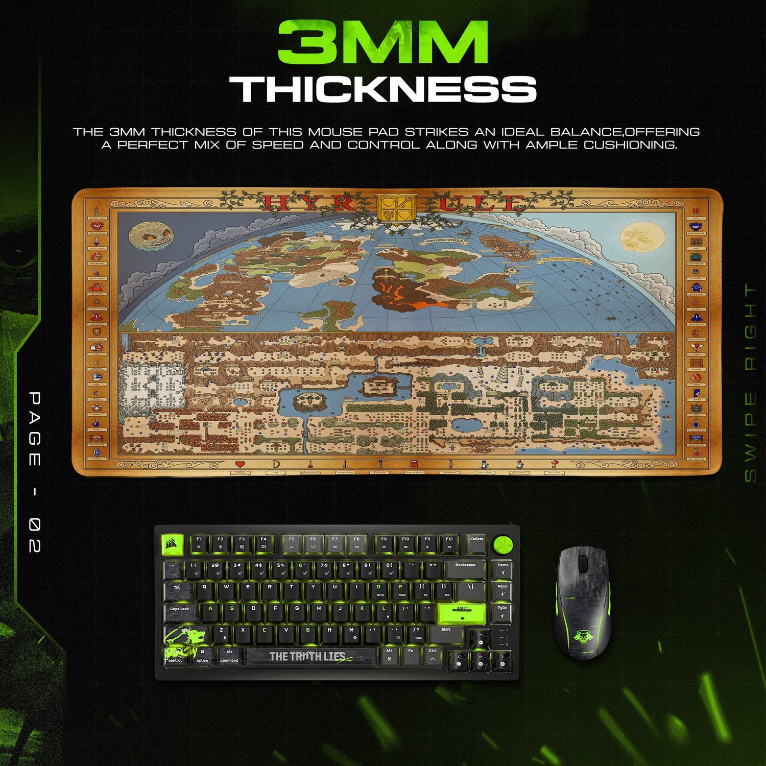 Zelda Hyrule Royal Map Mouse Pad – Fantasy Desk Mat Padloom