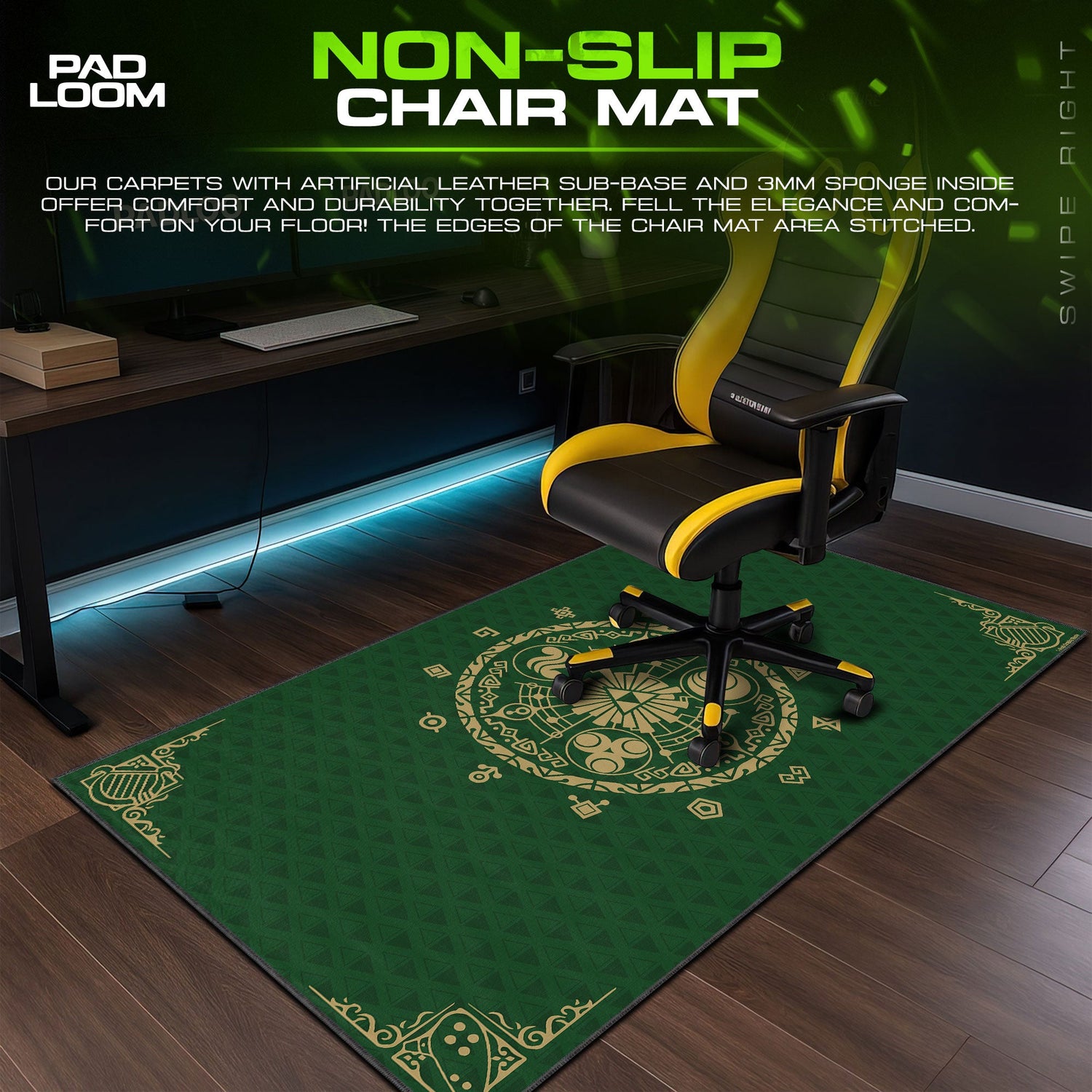 Zelda Hyrule Seal Mouse Pad, Game Gaming Desk Mat Padloom