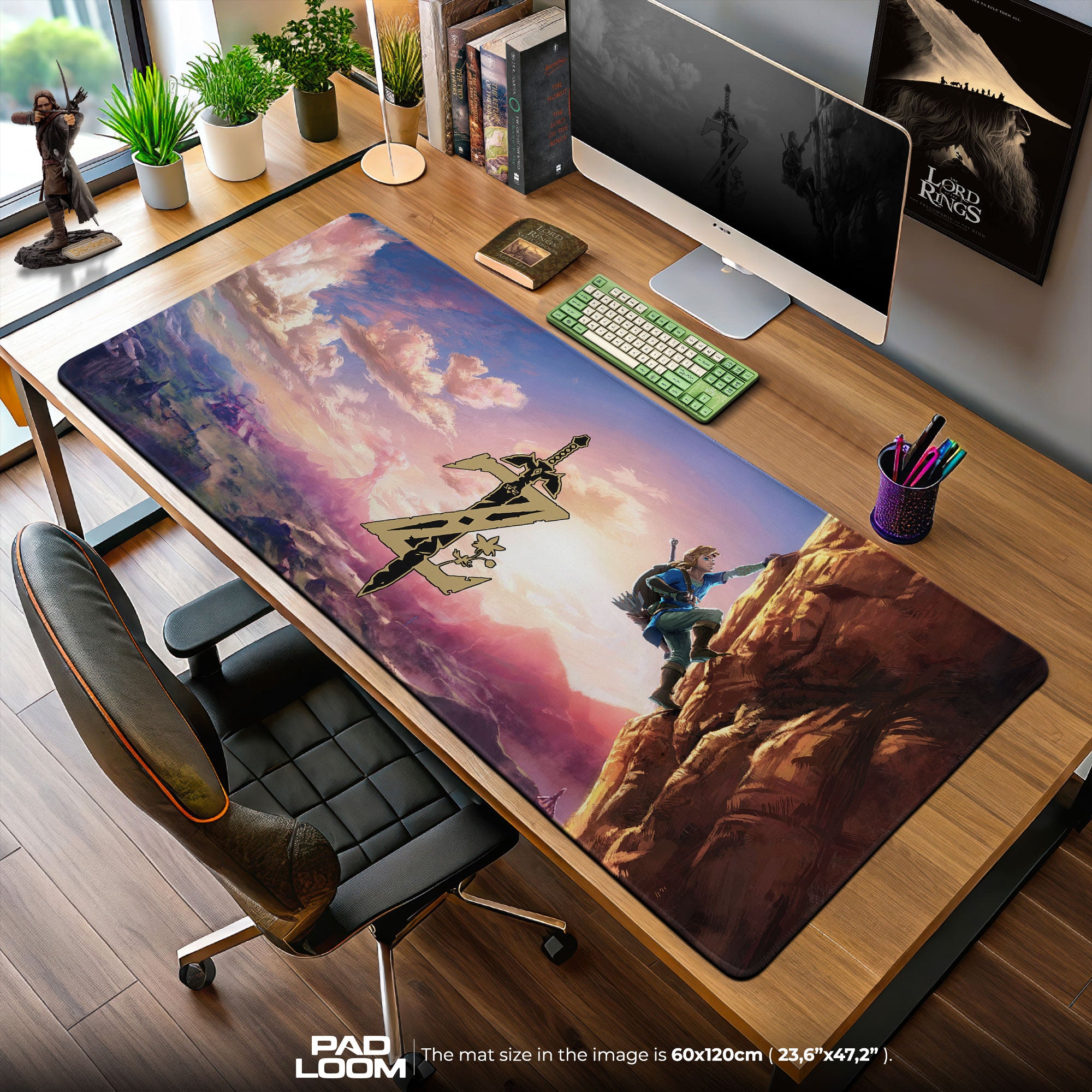 Zelda Link Climbing Mouse Pad, Adventure Game Desk Mat