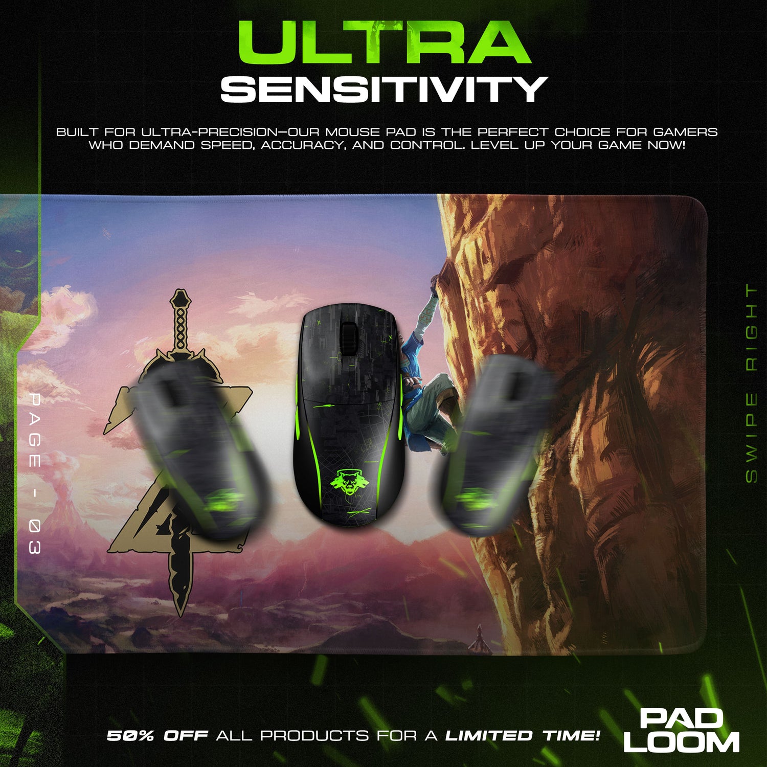 Game character design printed on mouse pad