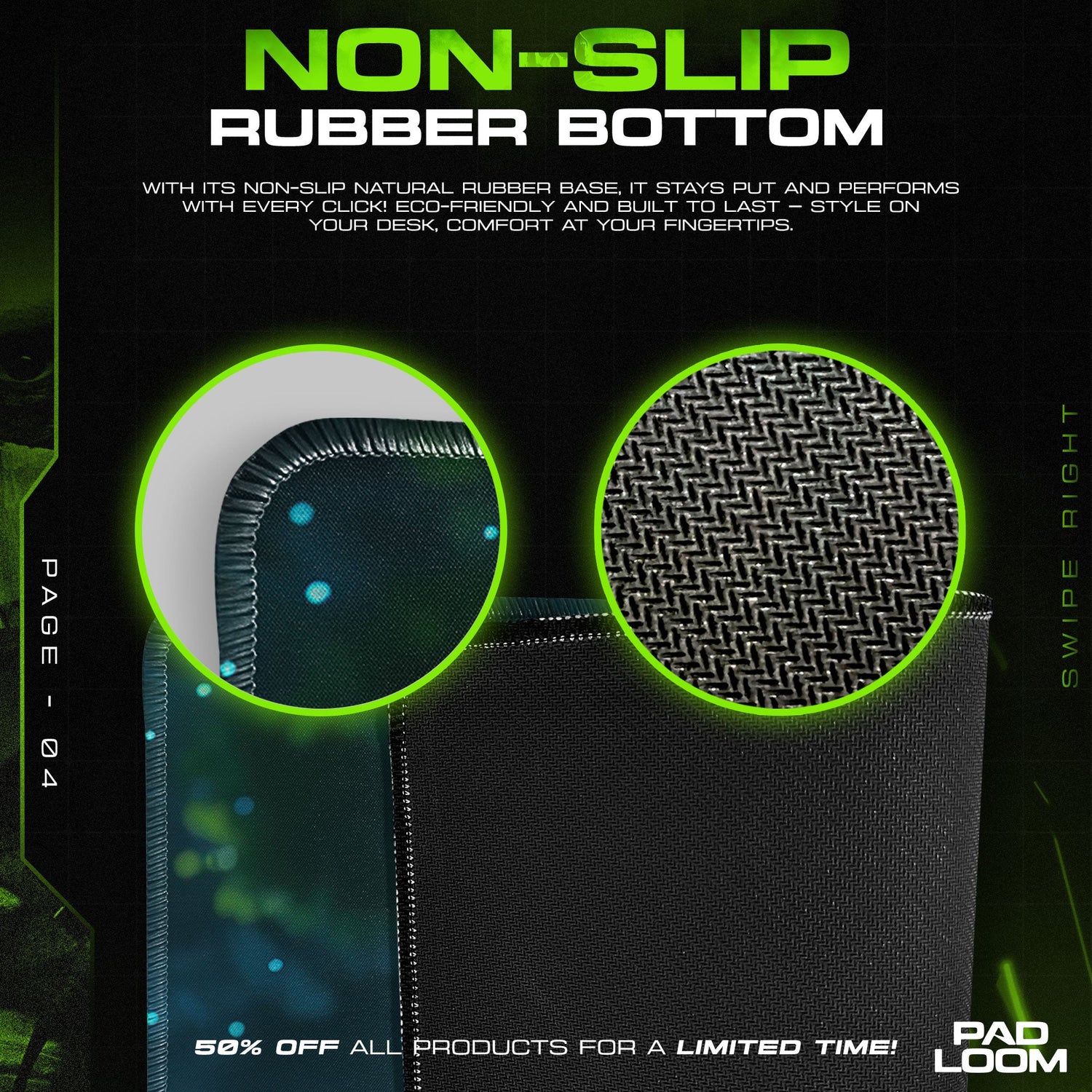 Zelda Link Forest Mouse Pad, Game Gamer Desk Mat Padloom