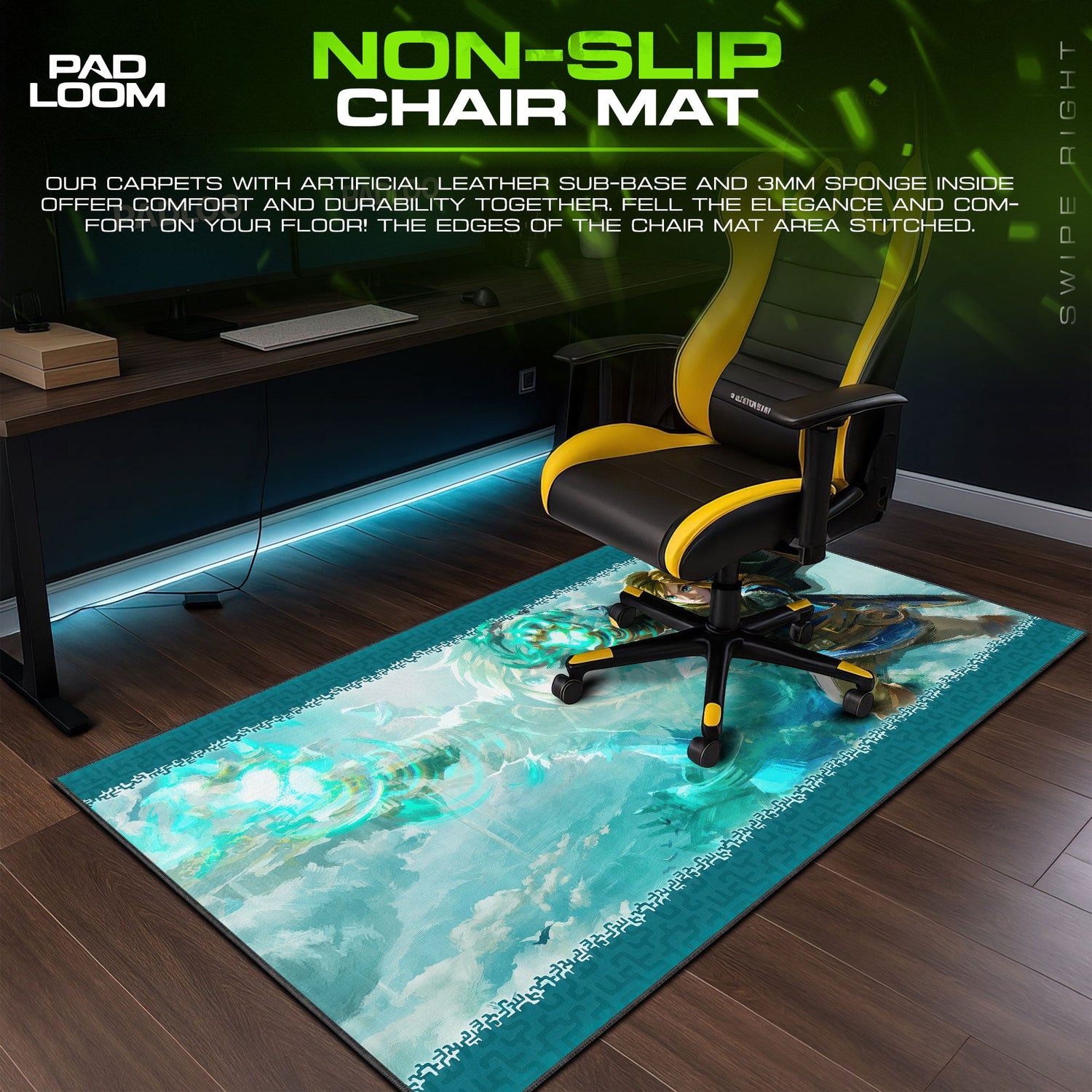 Zelda Link Power Surge Mouse Pad, Game Gamer Desk Mat Padloom