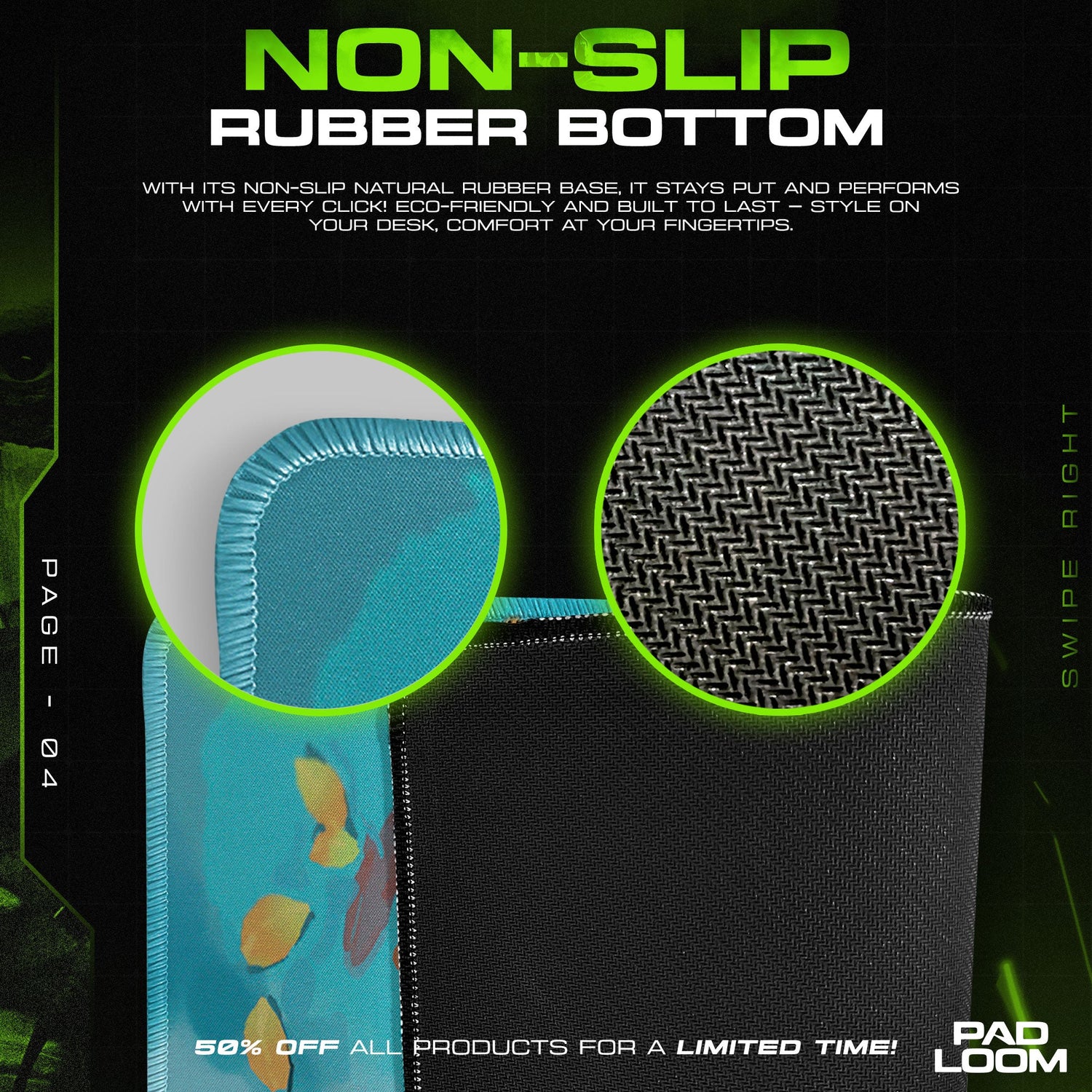 Zelda Link Reflection Mouse Pad, Game Gamer Desk Mat Padloom