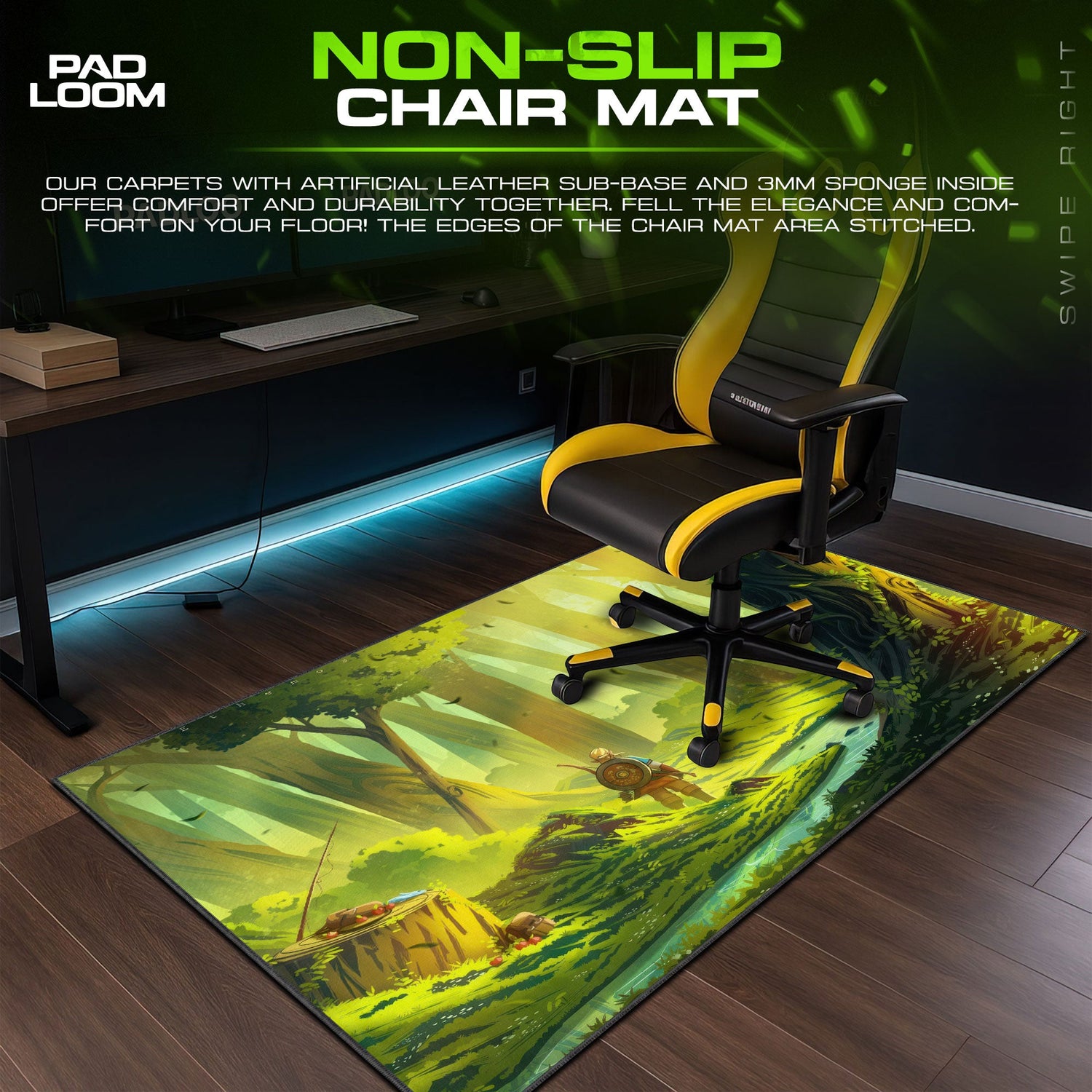 Zelda Lost Woods Mouse Pad, Game Gamer Desk Mat Padloom