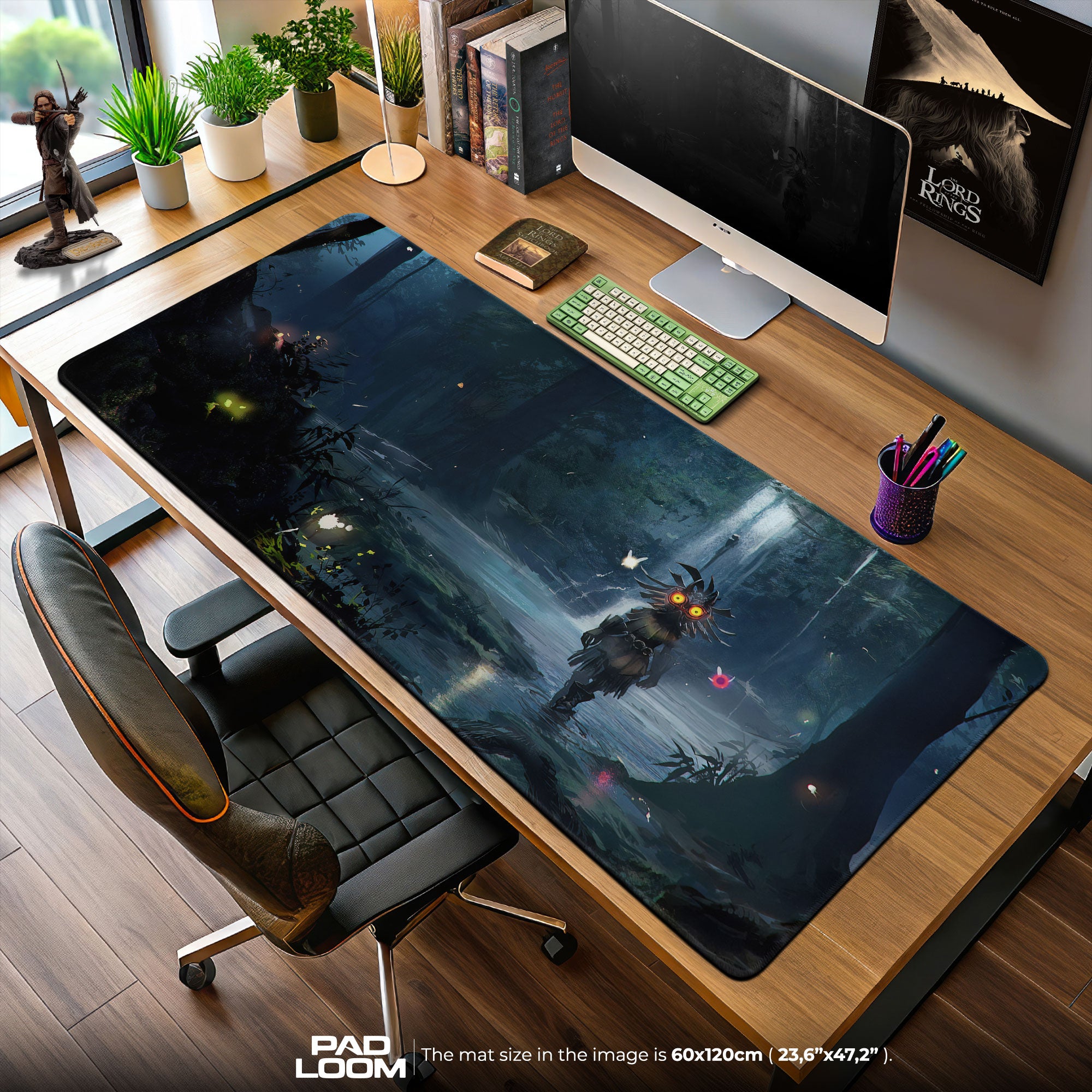 Zelda Majora’s Mask Forest Mouse Pad, Fantasy Game Desk Mat