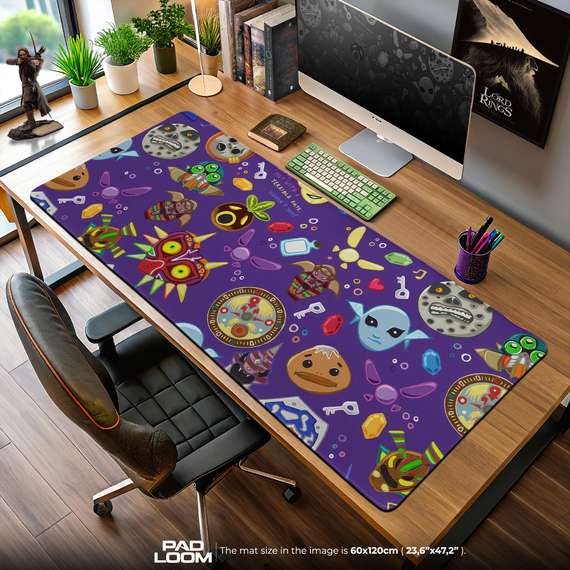 Zelda Majora’s Mask Icons Mouse Pad, Fantasy Game Desk Mat