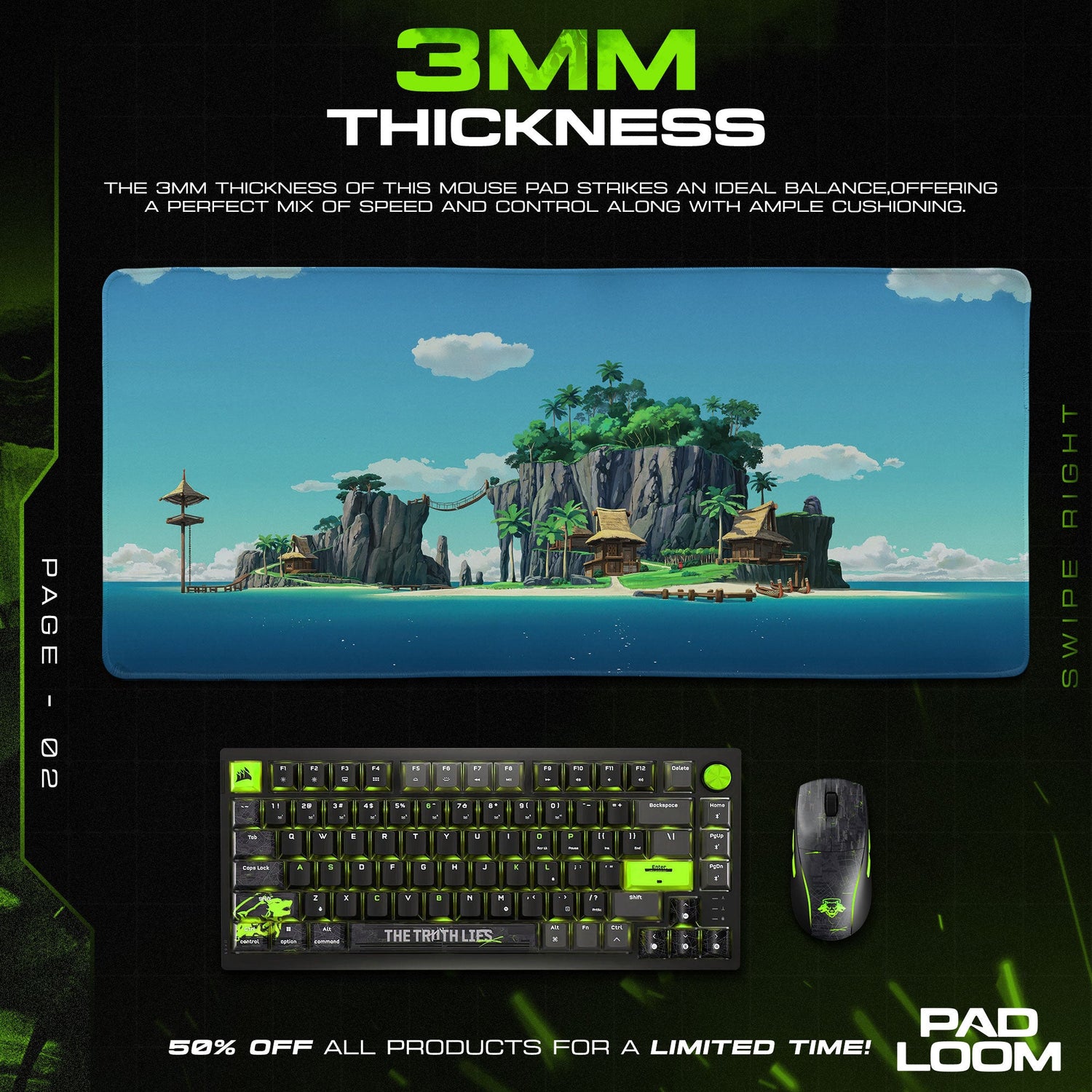 Zelda Outset Island Mouse Pad, Game Gaming Desk Mat Padloom