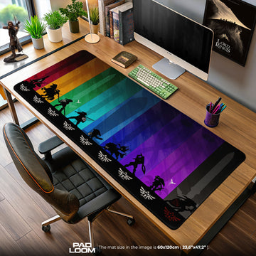 Zelda Rainbow Heroes Mouse Pad, Fantasy Game Desk Mat