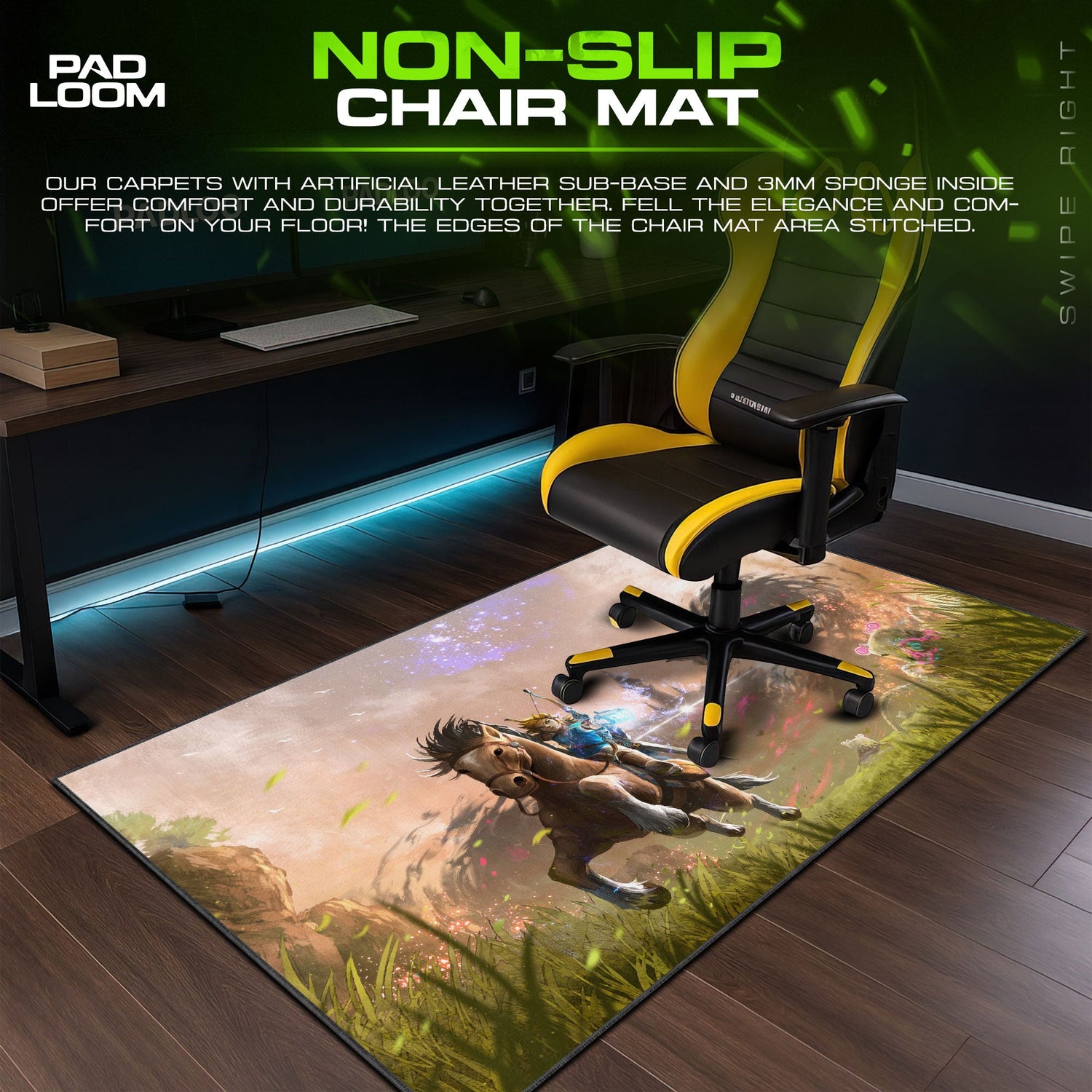 Zelda Shadow Beast Battle Mouse Pad, Fantasy Game Desk Mat Padloom