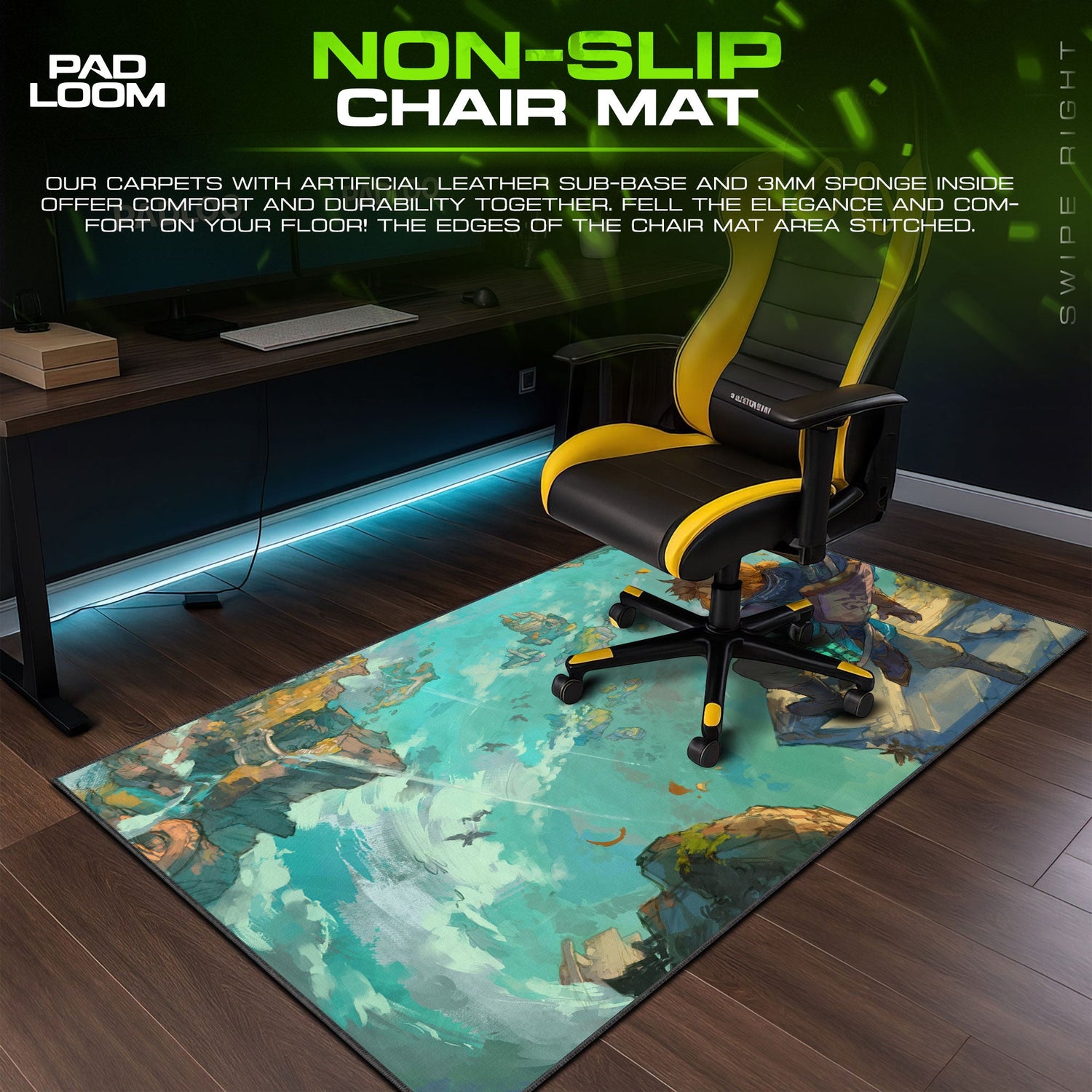 Zelda Sky Islands Mouse Pad, Game Gamer Desk Mat Padloom
