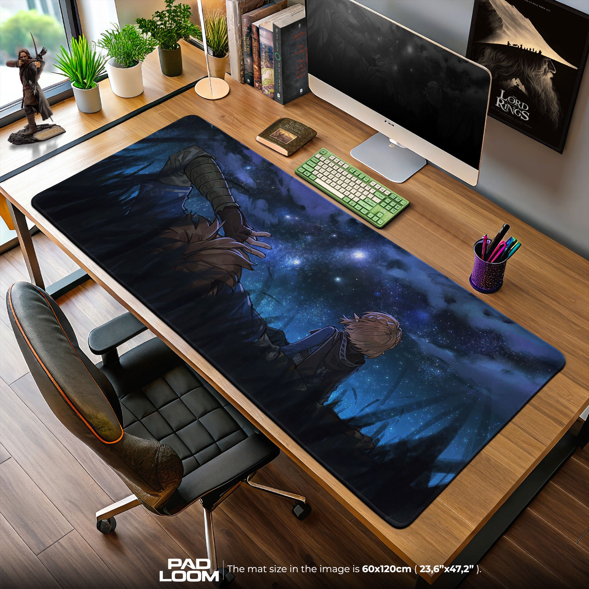 Zelda Starry Night Mouse Pad, Fantasy Game Desk Mat
