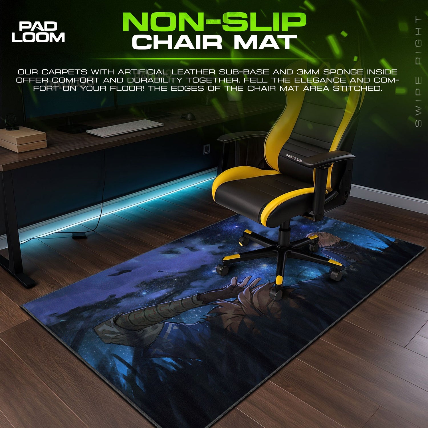 Zelda Starry Night Mouse Pad, Fantasy Game Desk Mat Padloom