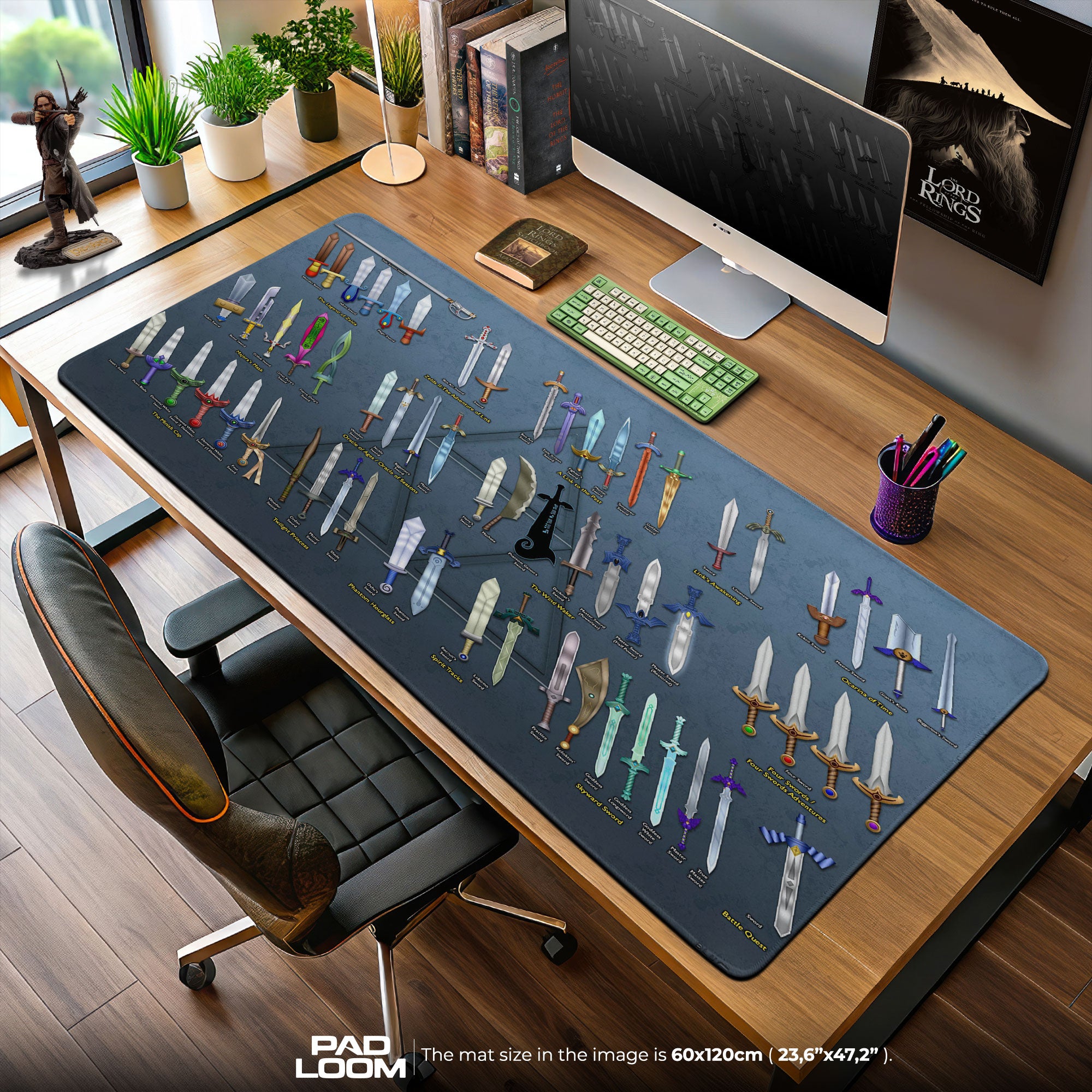 Zelda Sword Collection Mouse Pad, Game Gamer Desk Mat