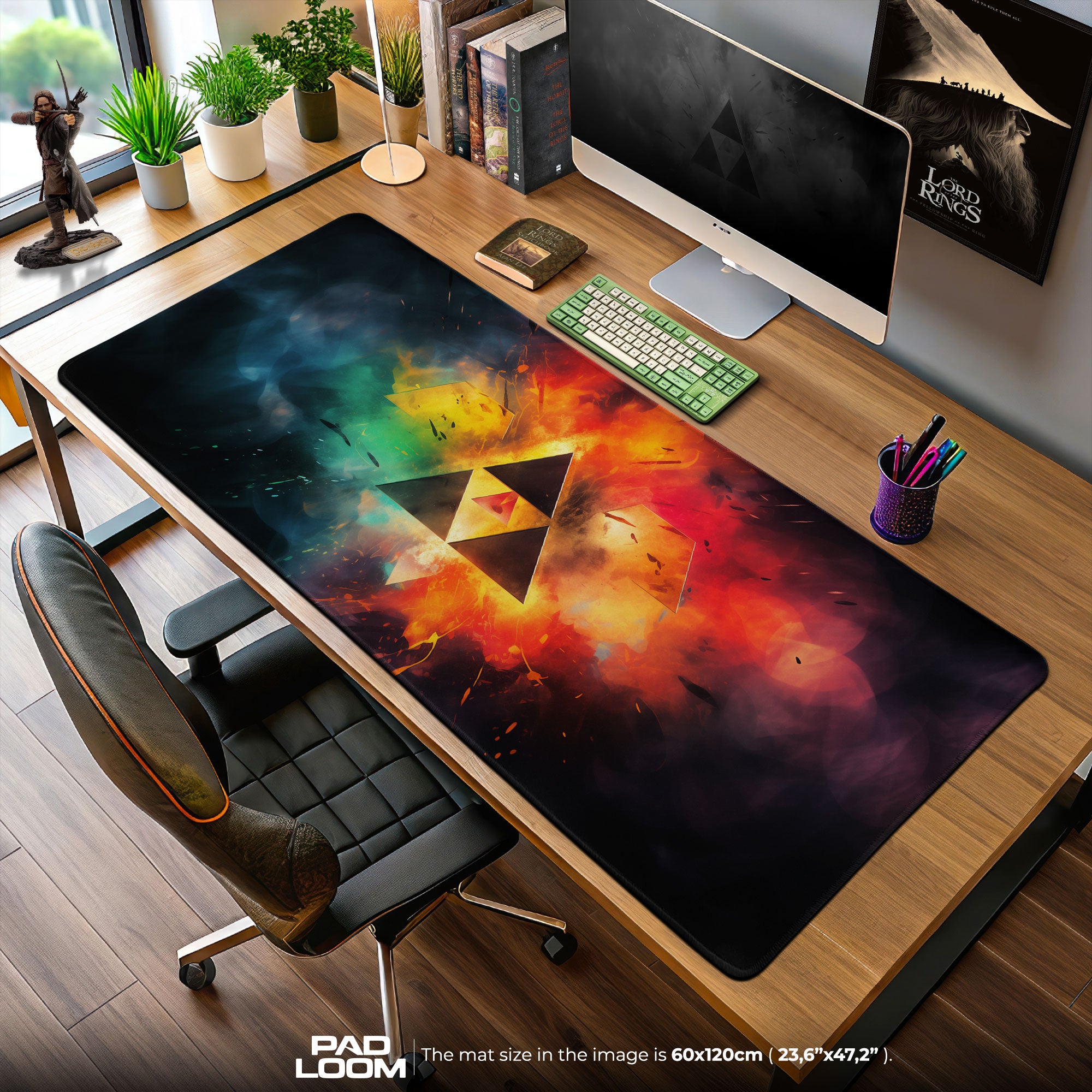 Zelda Triforce Emblem Mouse Pad, Game Gamer Desk Mat