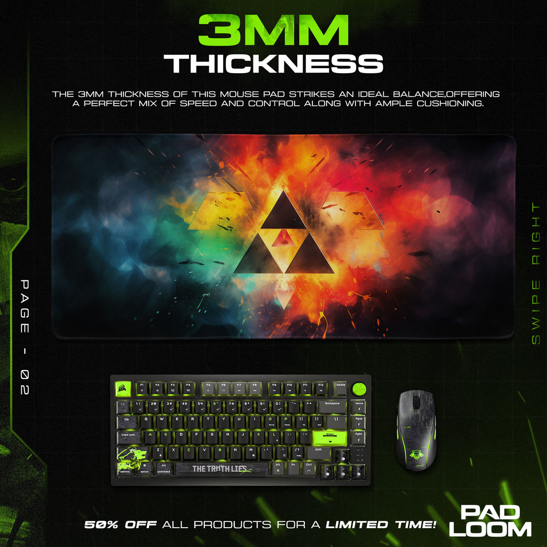 Zelda Triforce Emblem Mouse Pad, Game Gamer Desk Mat