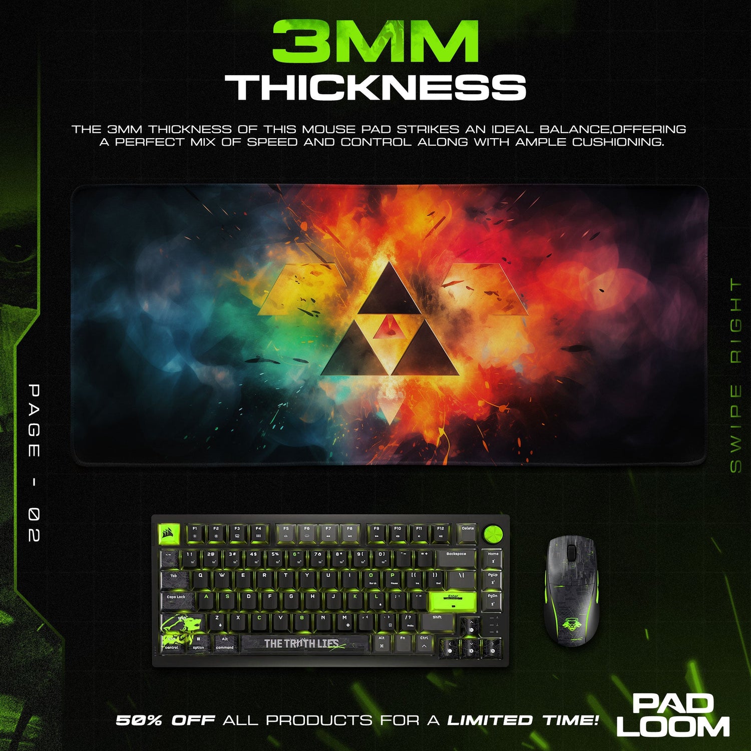 Zelda Triforce Emblem Mouse Pad, Game Gamer Desk Mat Padloom