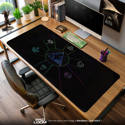 Zelda Triforce Symbols Mouse Pad, Fantasy Game Desk Mat