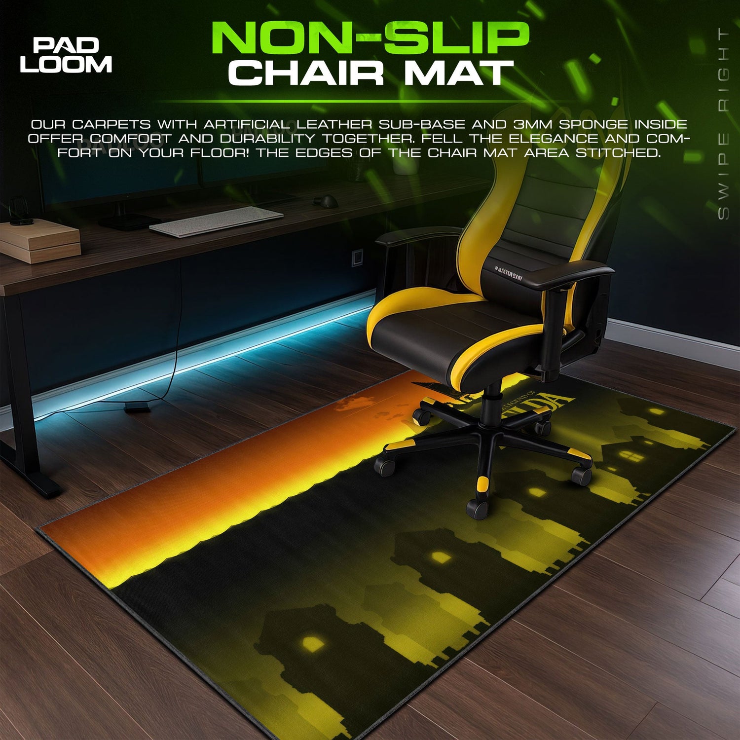 Zelda Wind Sail Mouse Pad, Game Gamer Desk Mat Padloom