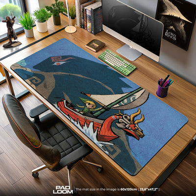 Zelda Wind Waker Sail Mouse Pad, Game Gamer Desk Mat