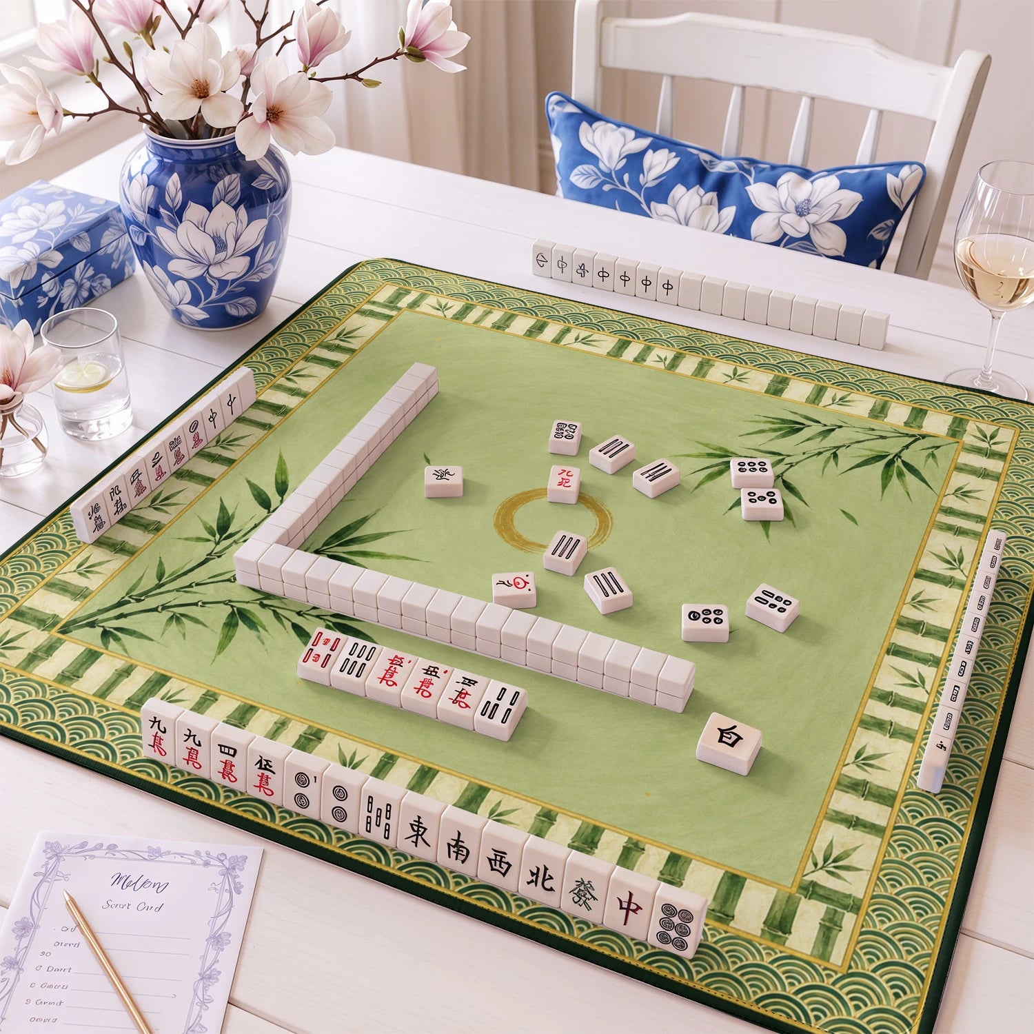 Zen Bamboo mahjong mat – M (60x60 cm) and L (81x81 cm) sizes