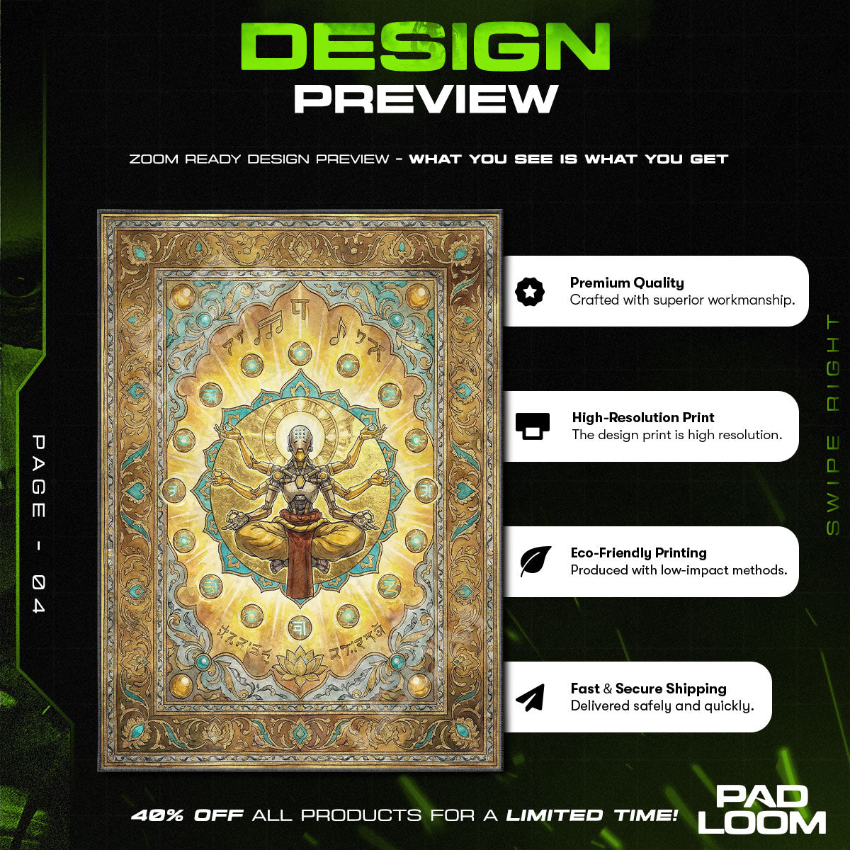 Zenyatta Transcendence Rug - Overwatch Chair Mat