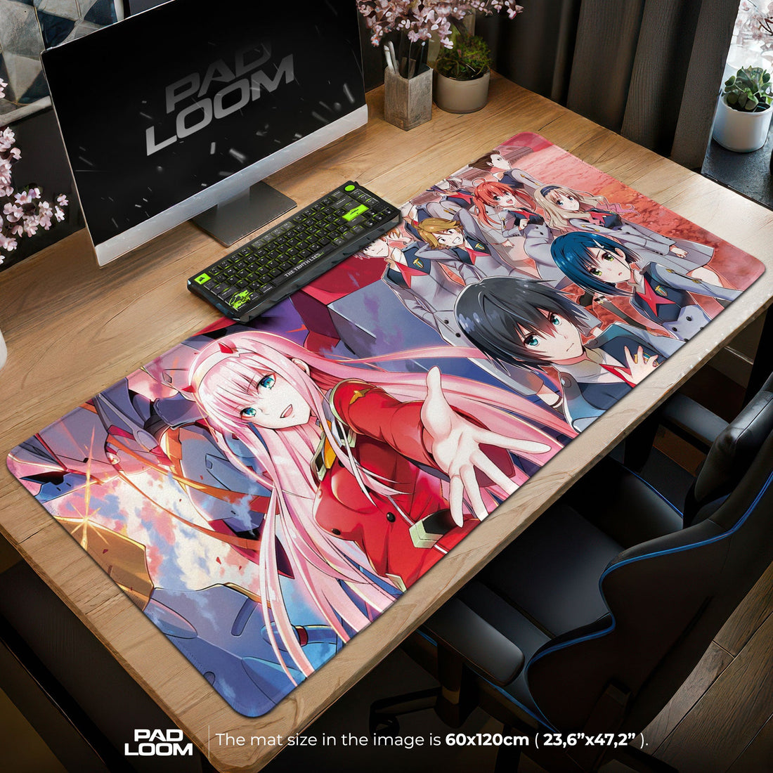 Zero Two Mouse Pad - Squad Thirteen Anime Desk Mat Padloom