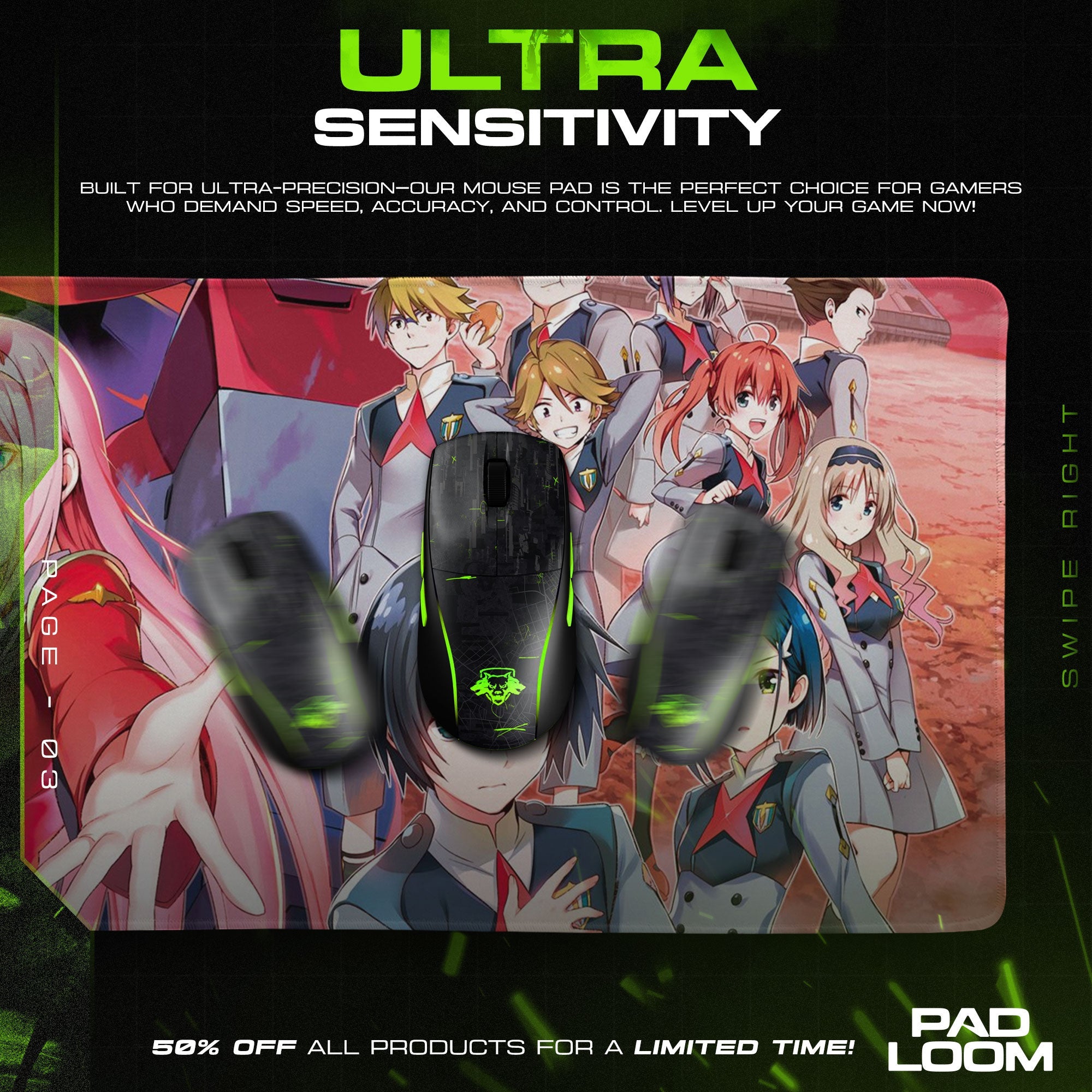 Zero Two Mouse Pad - Squad Thirteen Anime Desk Mat – Padloom