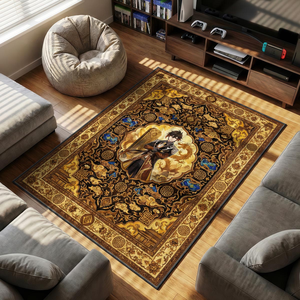 Zhongli Geo Lord Rug - Genshin Impact Chair Mat