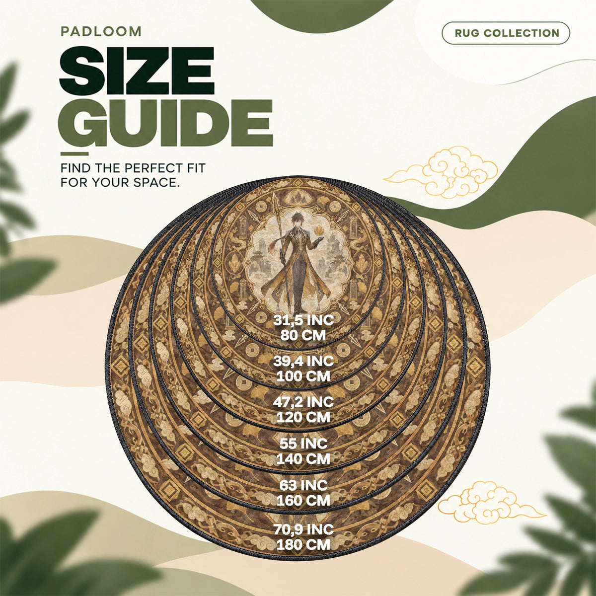 Zhongli Geo Round Rug - Genshin Impact Chair Mat