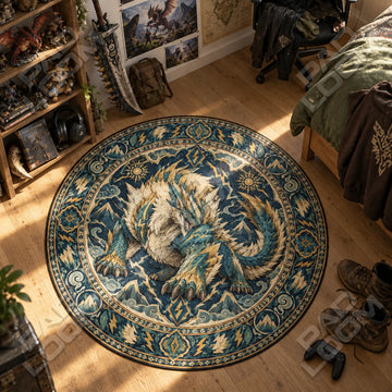 Zinogre Lightning Round Rug - Monster Hunter Chair Mat