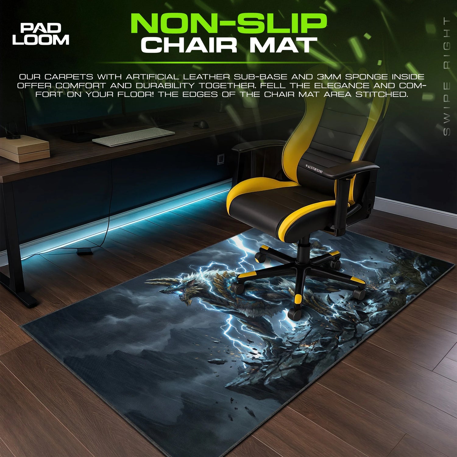 Zinogre Thunder Fang Mouse Pad - Monster Hunter Desk Mat