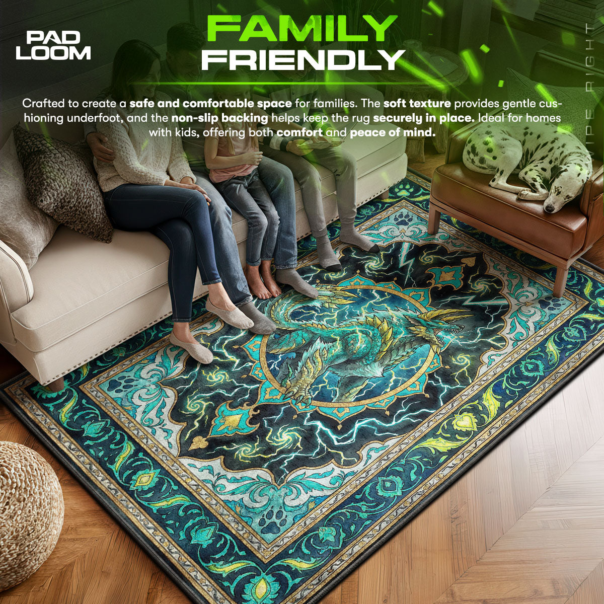 Zinogre Thunder Howl Rug - Monster Hunter Chair Mat