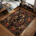 Nosferatu Zodd from Berserk in demon form roaring with skulls and the brand of sacrifice area rug and floor mat