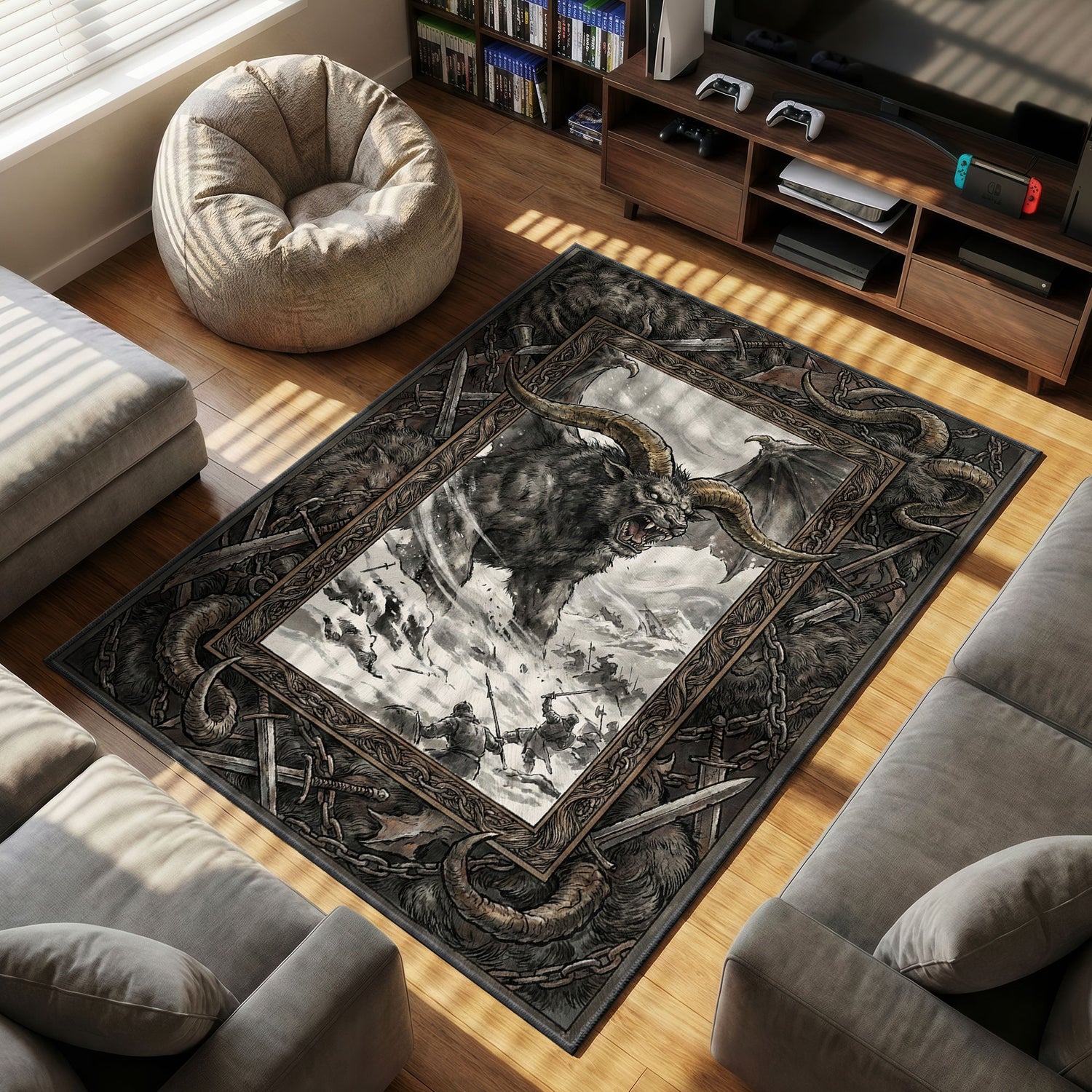 Zodd Immortal themed area rug for home decor fans