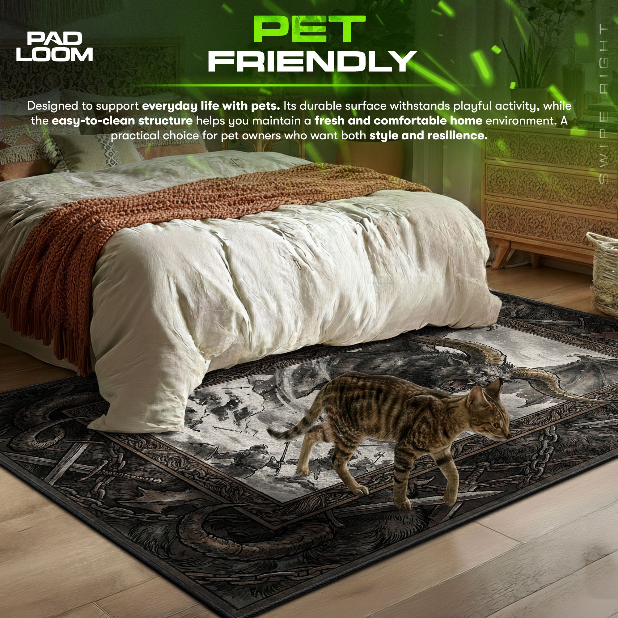 Detailed close-up of Zodd rug pattern