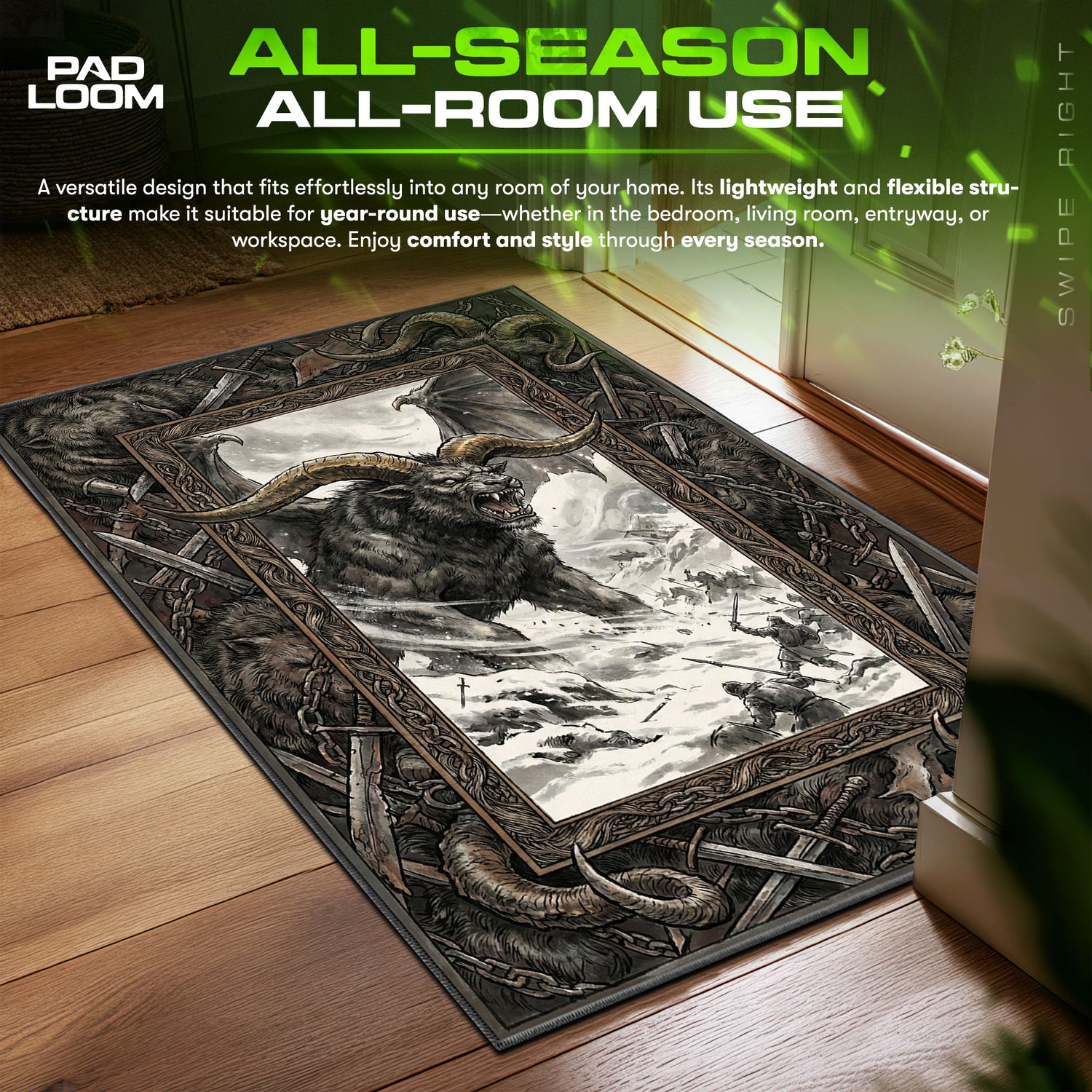 Zodd Immortal Apostle Battle Berserk Chair fan rug — premium quality print