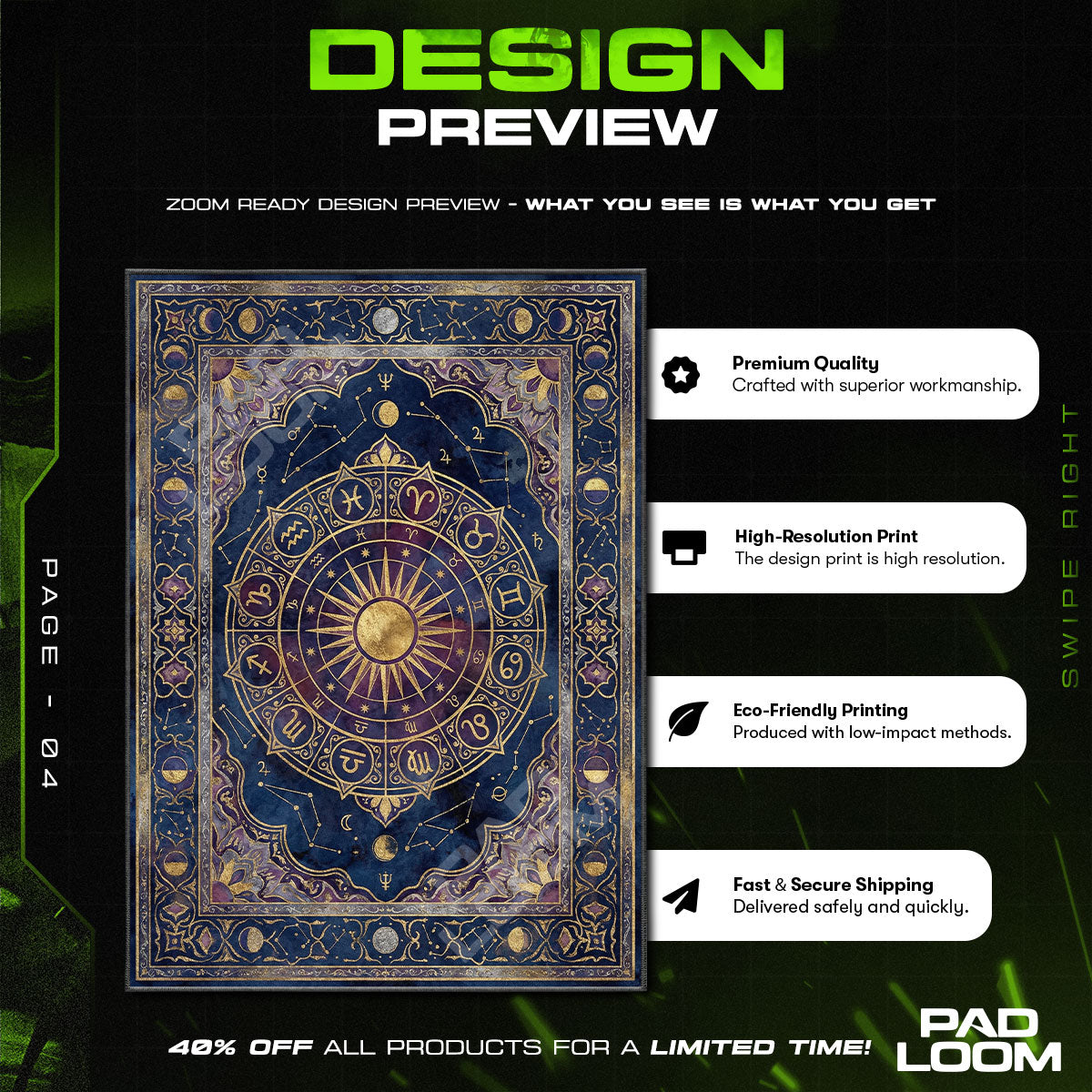 Zodiac Wheel Constellation Astrology Area rug — main product view