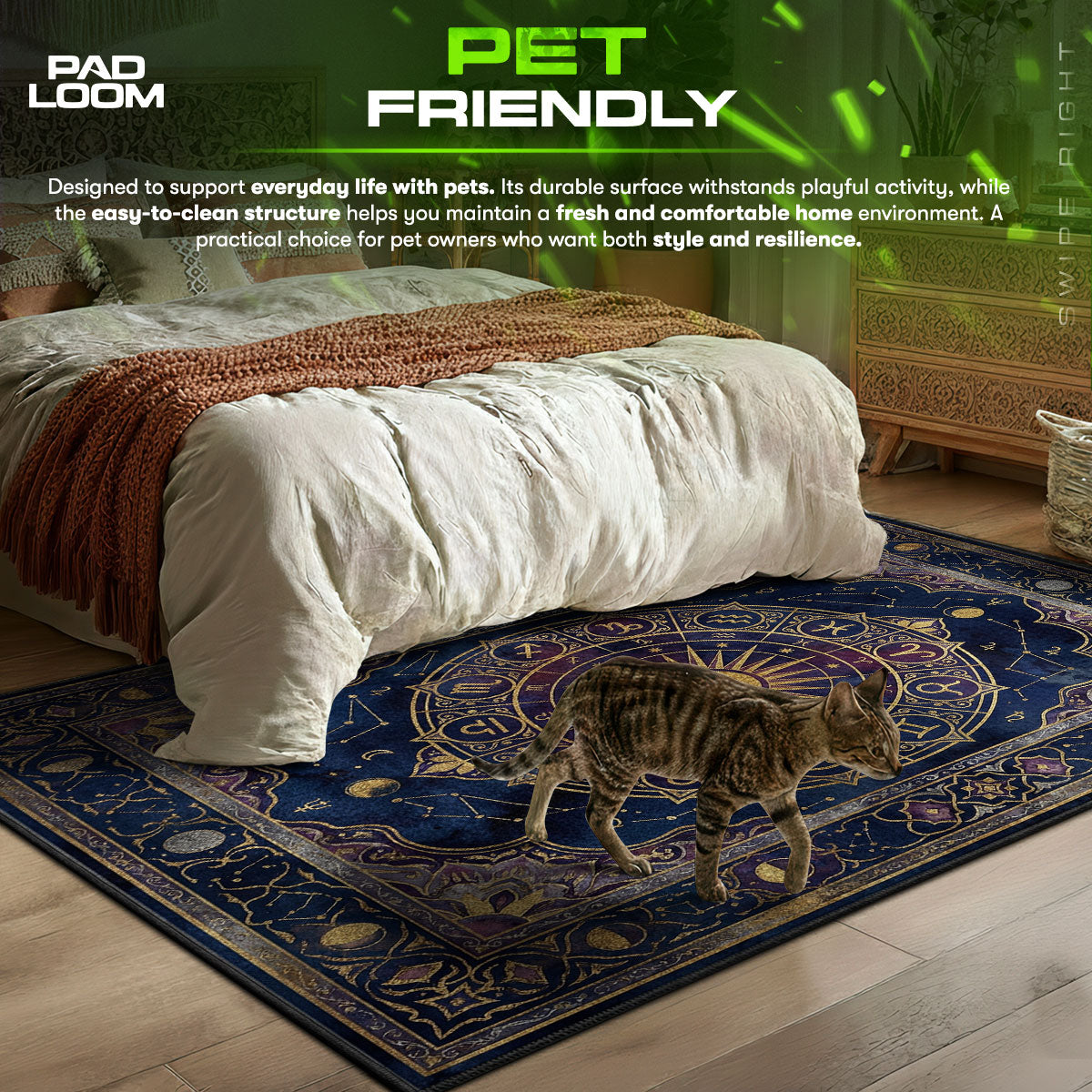 Zodiac Wheel themed area rug for home decor fans