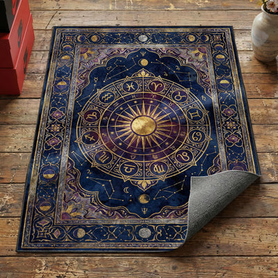 Zodiac Wheel Constellation Rug — Astrology Area Rug