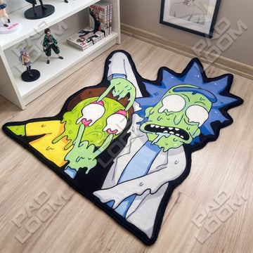 Zombie Rick Morty Rug - Shaped Cartoon Area Rug