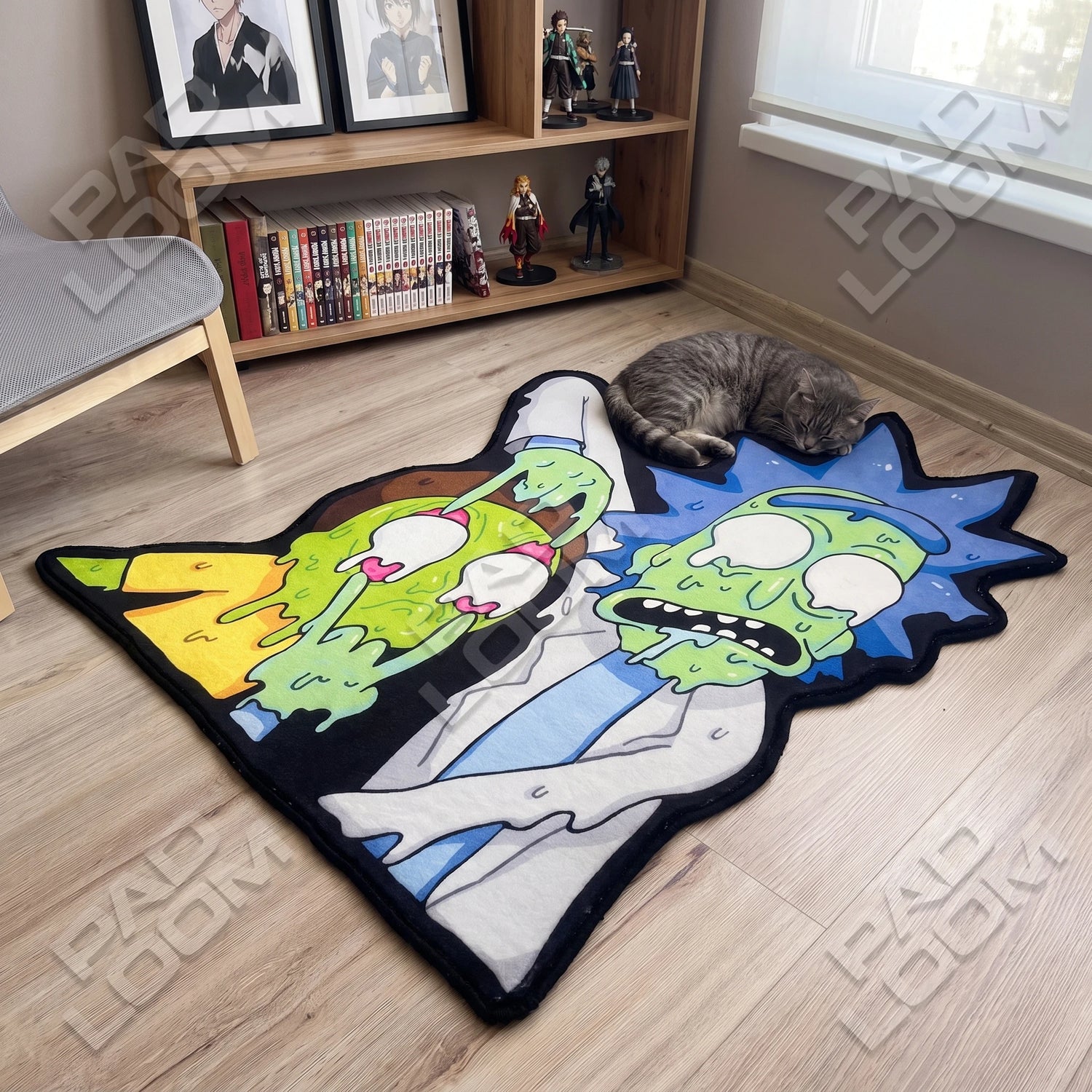Zombie Rick Morty Rug - Shaped Cartoon Area Rug