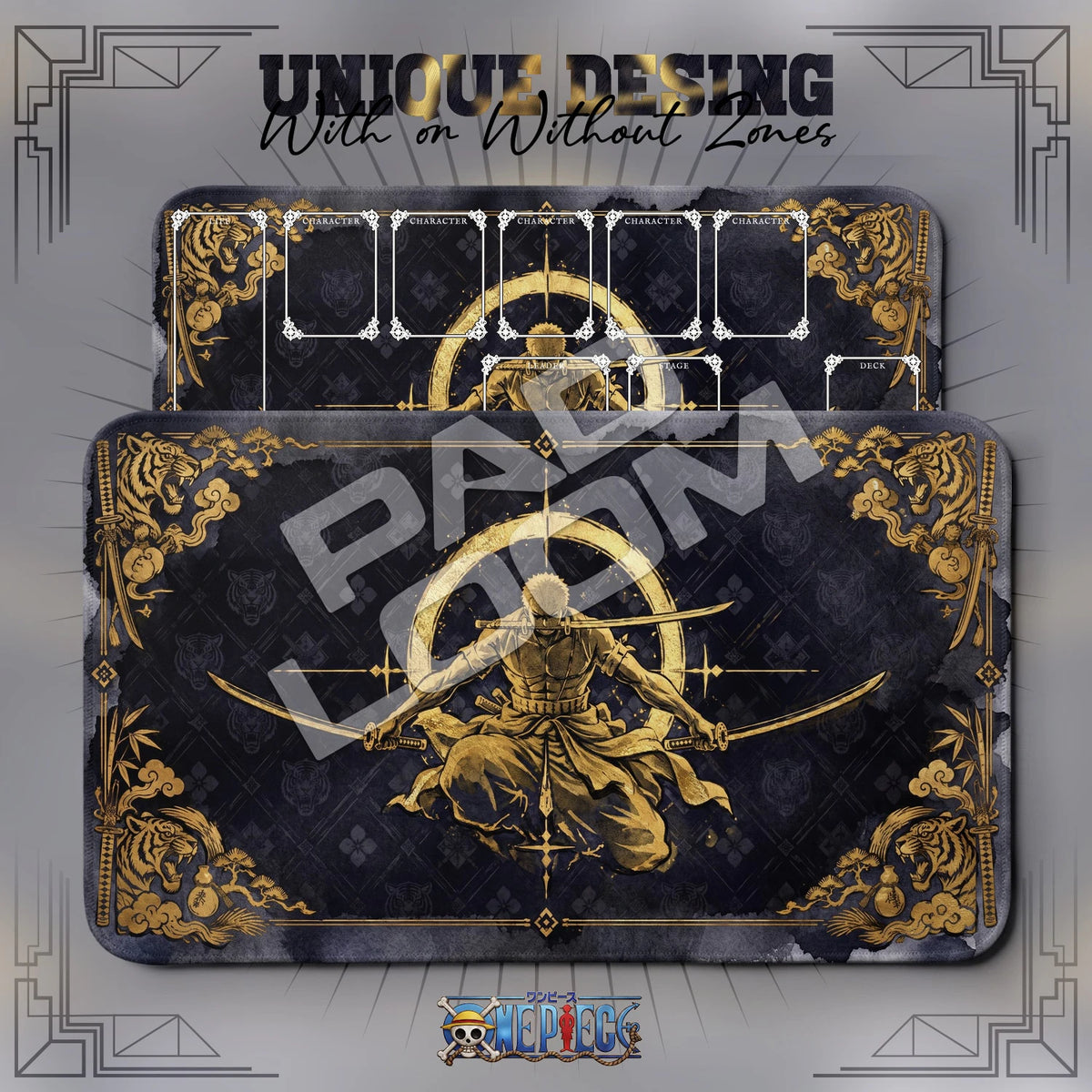 Zoro Gold Emblem Playmat - One Piece Mat
