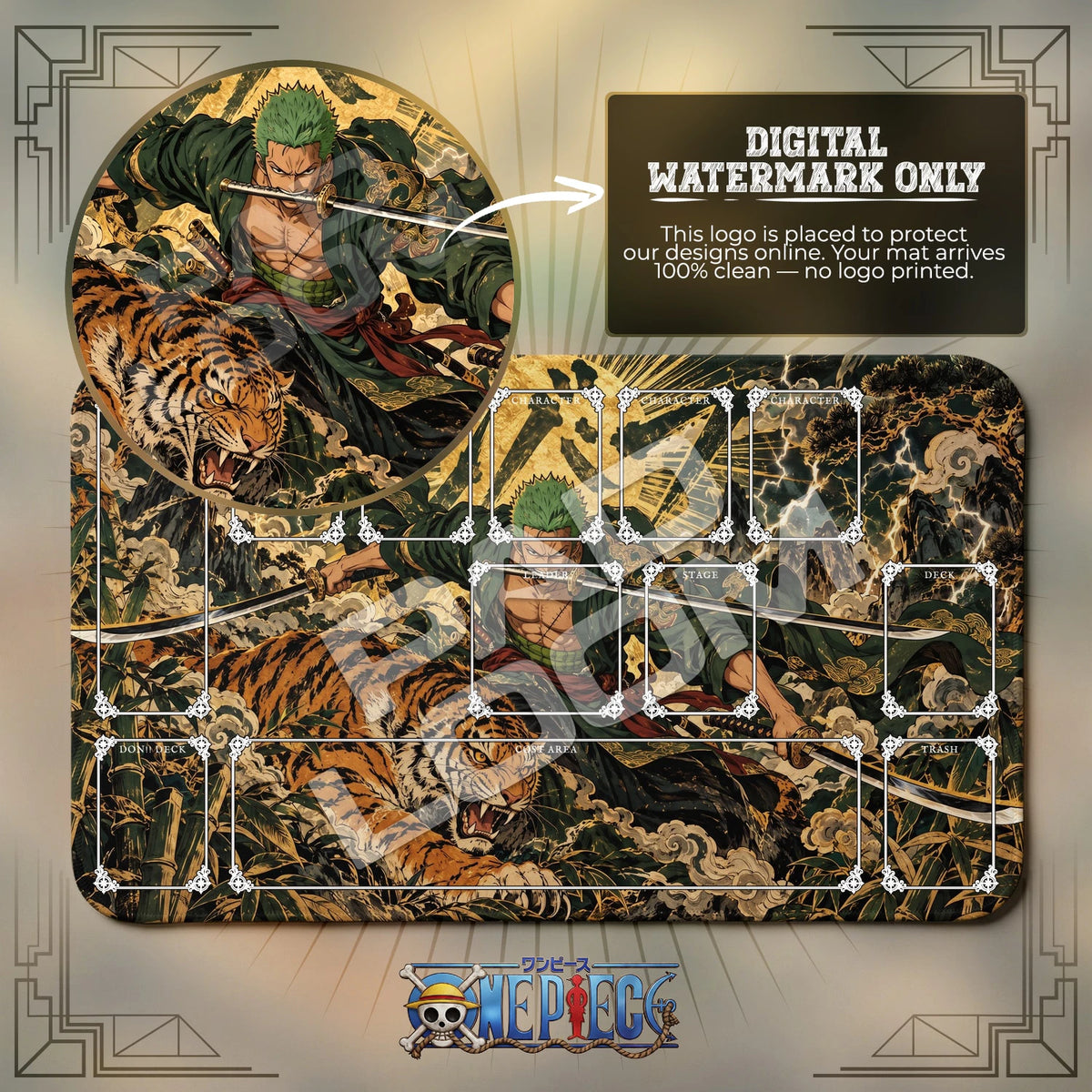 Zoro Tiger Hunt Playmat - One Piece TCG Mat